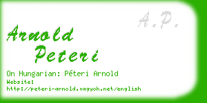 arnold peteri business card