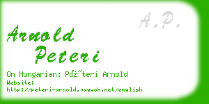 arnold peteri business card